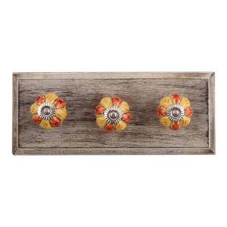 Red Berry Ceramic Wooden Hooks
